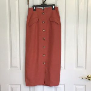 Salmon-colored vintage Anne Taylor pencil skirt, size 8